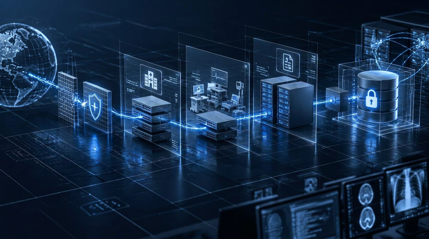 Healthcare penetration testing attack path across protected clinical systems